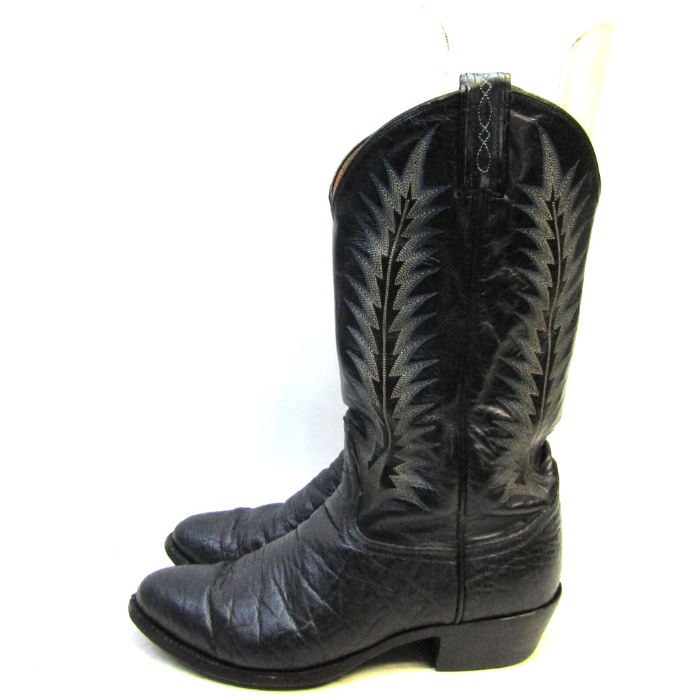 TONY LAMA Mens Size 8.5 EE Black Leather Cowboy Western Boots